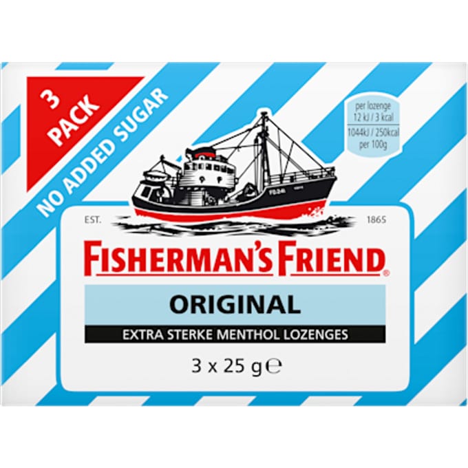 Fisherman's Friend Original suikervrij 3-pack 25 Gram