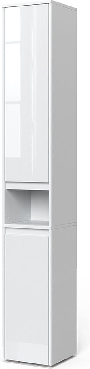 Vicco Majest Badkamerkast – 30.2 x 191.5 cm met deuren en open vak Wit