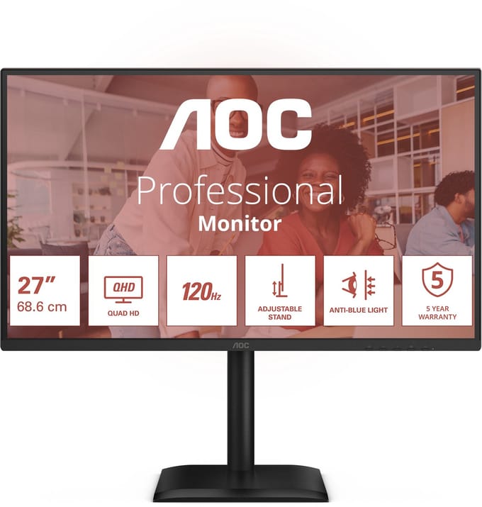 27" AOC Q27E4CV - 2560x1440 (QHD) - 120Hz - IPS - 90W USB-C
