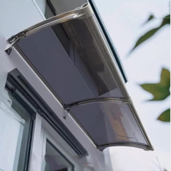 Deur Overkapping - Buitenluifel Dak - Bescherming Buiten - Stootvast Polycarbonaat - 65x230cm - Champagne
