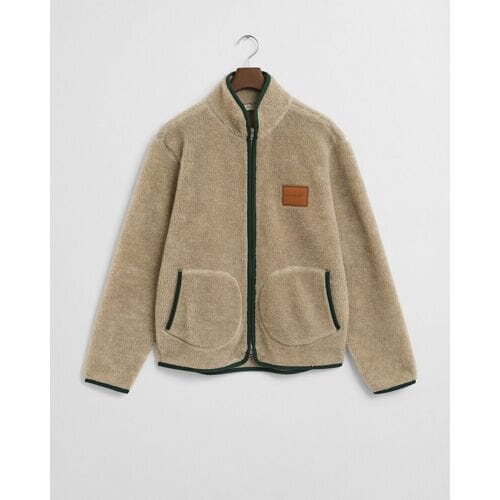 Gant Vest Uni Color Warm Wool Fleece Oat Melange / male