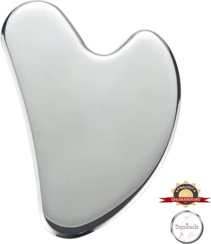 Demiracle RVS Gua Sha – Metaal – Gua Sha – Onbreekbaar – Gezichtsmassage – Ontspanning – Jade Roller