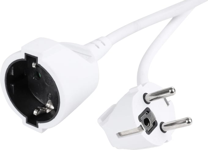Q-Link verlengsnoer - randaarde - H05VV-F - 3 x 1.5 mmÂ² - wit - 25 m