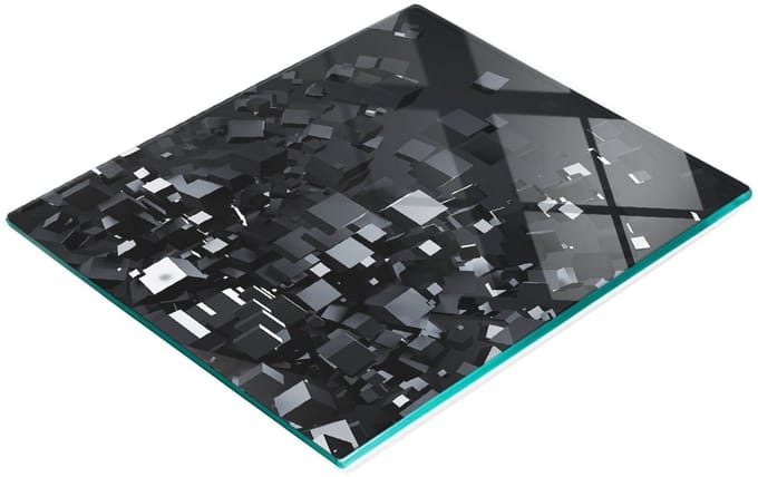 Decoratieve snijplank van gehard glas met 3D-afbeeldingen, 60x52 cm