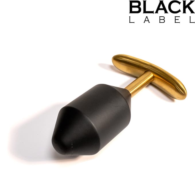 Black Label - Diamond Verzwaarde Buttplug - Metaal - Zwart/Goud
