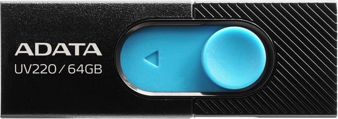 Extern USB-A-geheugen Adata UV220, 64Gb AUV220-64G-RBKBL