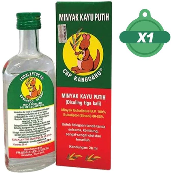 Huile d'eucalyptus doublement distillée Kangourou 28 ML avec huiles essentielles