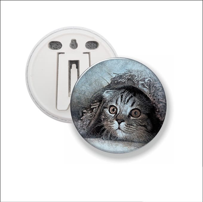 Button Met Clip - Kat