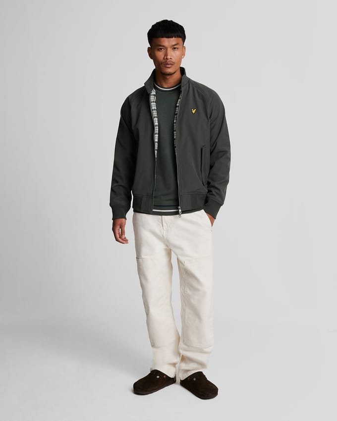 Lyle & Scott merkembleem Gunmetal grijs softshell jack
