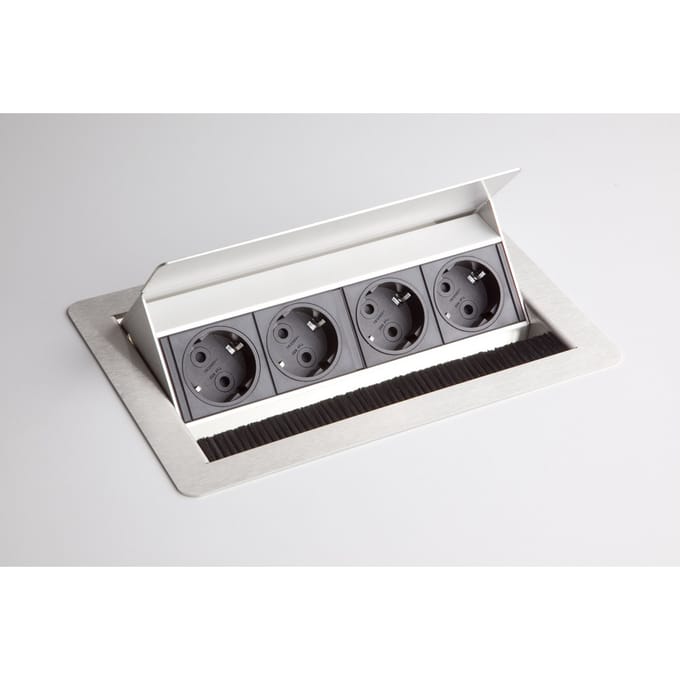 ELDOSE1 |Contactdoos (met inbouw) | 4 x stopcontact - Accessoires Zilver