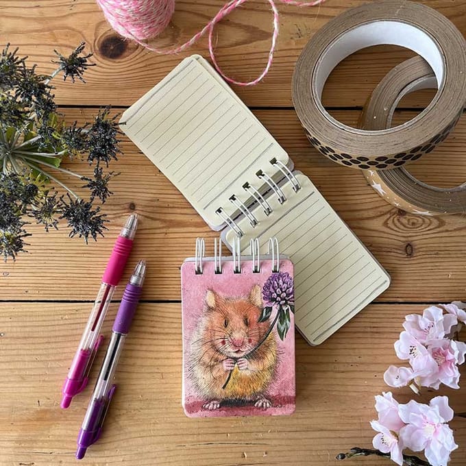 Alex Clark klein spiraal gebonden notitieblokje cavia ~Herbert Small Spiral Bound Notepad'