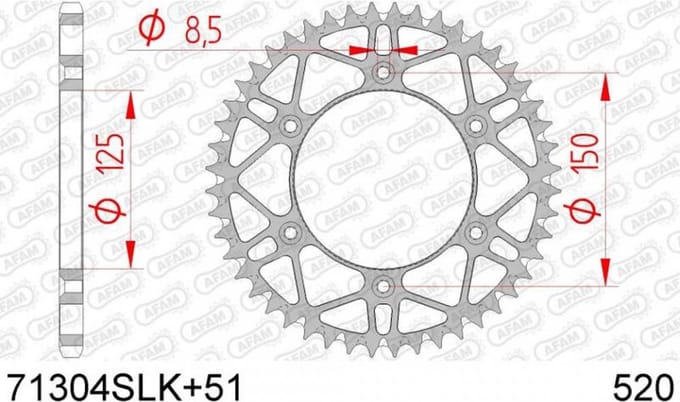Couronne de transmission Afam pour Moto KTM 300 XC 2011 à 2017 Neuf