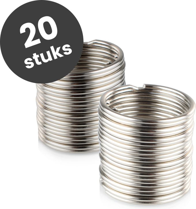 Sleutelringen | sleutelhanger ringen | 20 stuks | Zilverkleurig | Diameter: 20mm