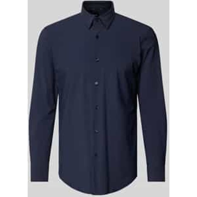 Slim fit zakelijk overhemd van fijn twill met stretch