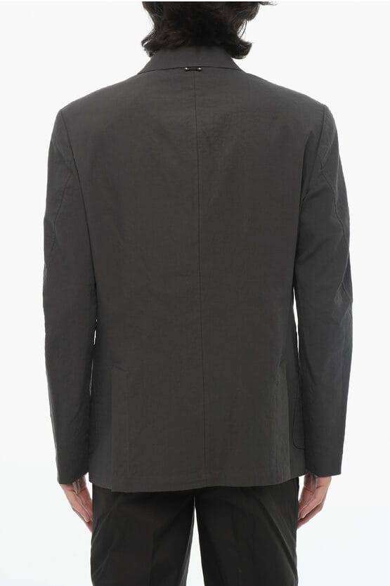 Zijsplitten, reverskraag, slim fit, 3-knoopsblazer in grijs