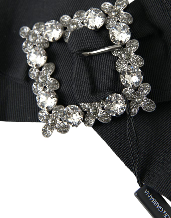 Dolce & Gabbana Zwarte Swarovski Kristal Haarspeld met Versieringen