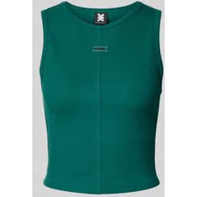 Korte tanktop met labelpatch