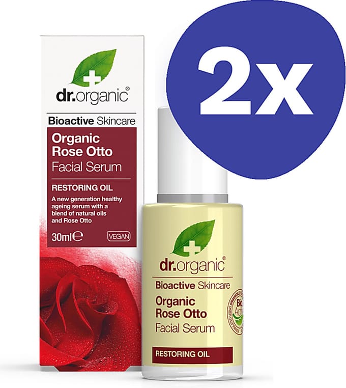 Dr Organic Rozen Otto Gezichtsserum (2x 30ml)
