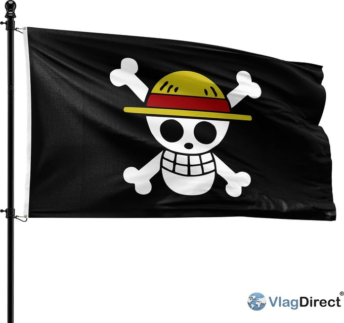 VlagDirect - One Piece vlag - Jolly Roger vlag - 90 x 150 cm.