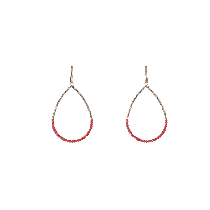 Go Dutch Label Oorhangers elegant beads drop Coral