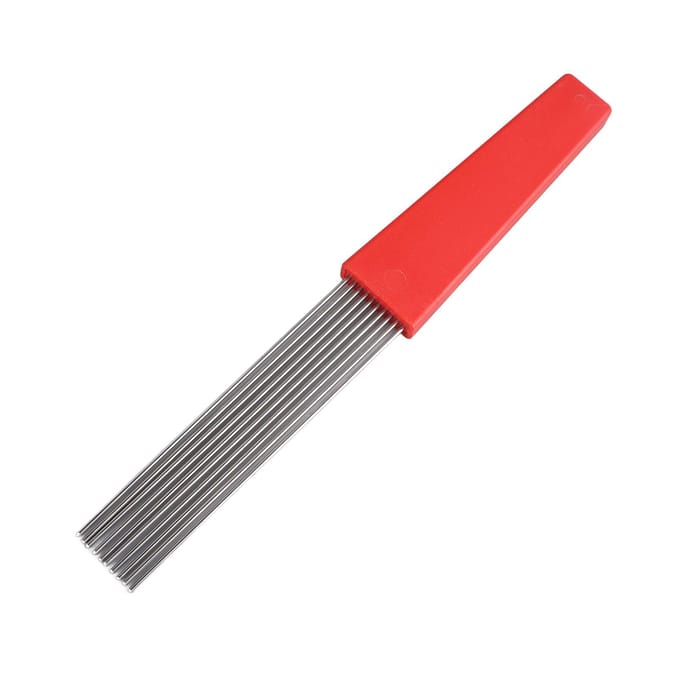 Guiro Borstel Schraper Roestvrij Staal Multifunctioneel Hand Percussie Instrument Schraper voor Feest red