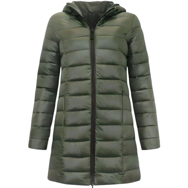 Double Face Dames Jassen Parka - Slim Fit - 2161B - Groen