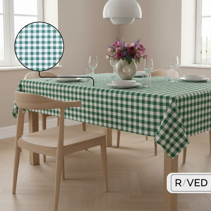 Raved Tafelzeil – 140 cm x 320 cm – Boerenbont Ruit Donker Groen – PVC – Afwasbaar