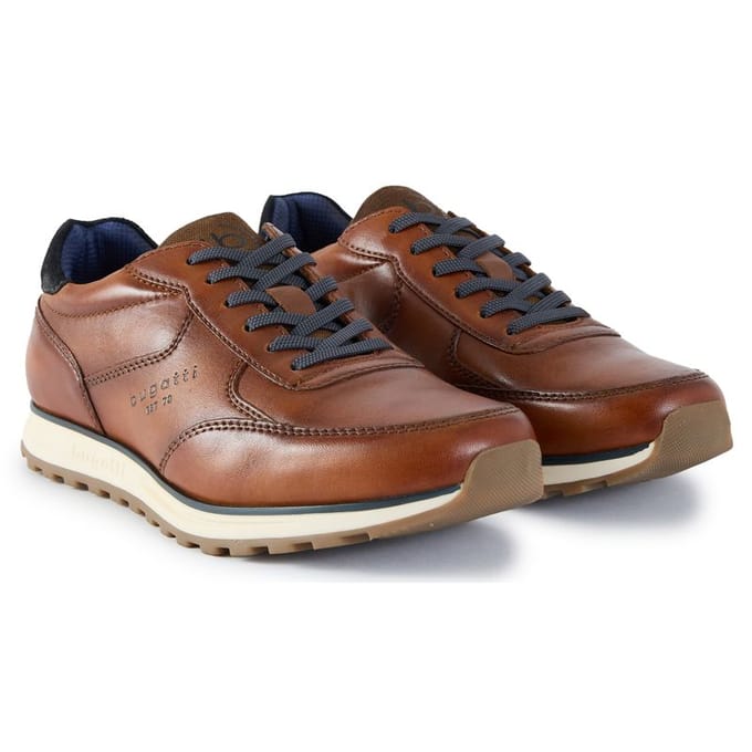 Sneakers van leer met labeldetail model 'Cirino'