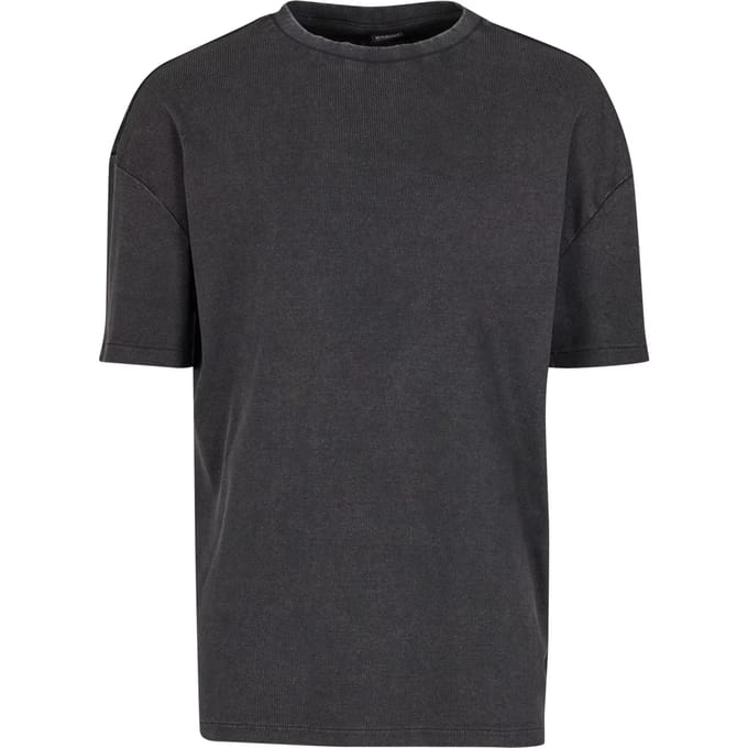 Urban Classics - Washed Rib Heren Tshirt - 3XL - Zwart