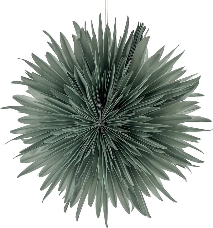 Kerstster snow 60cm turquoise met pendel
