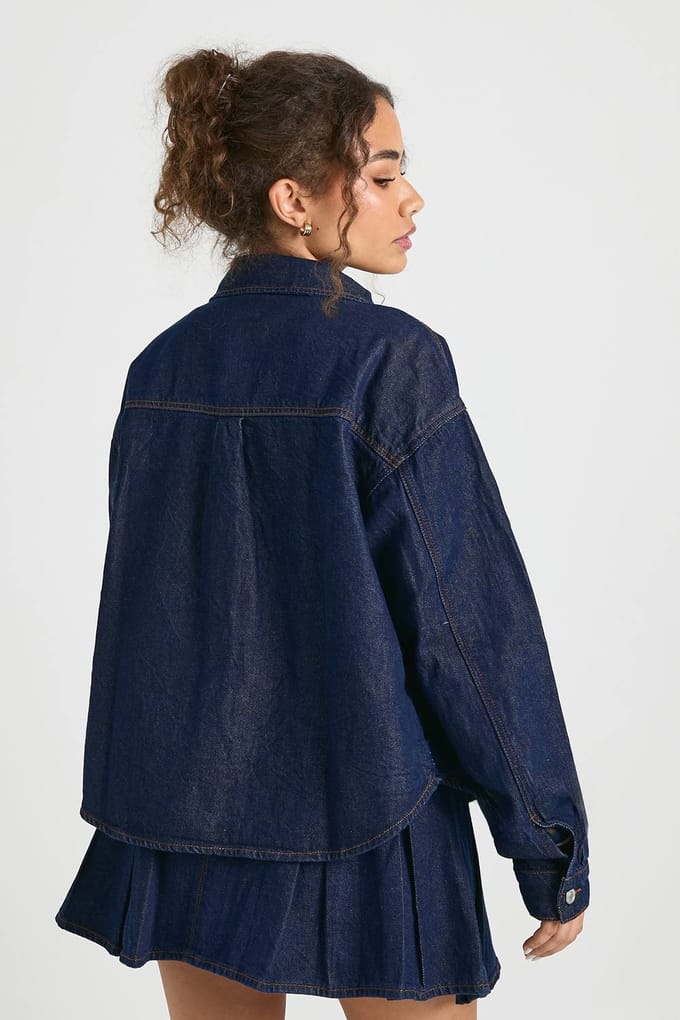 boohoo Dames Denim overhemd | Indigo | Maat: 10
