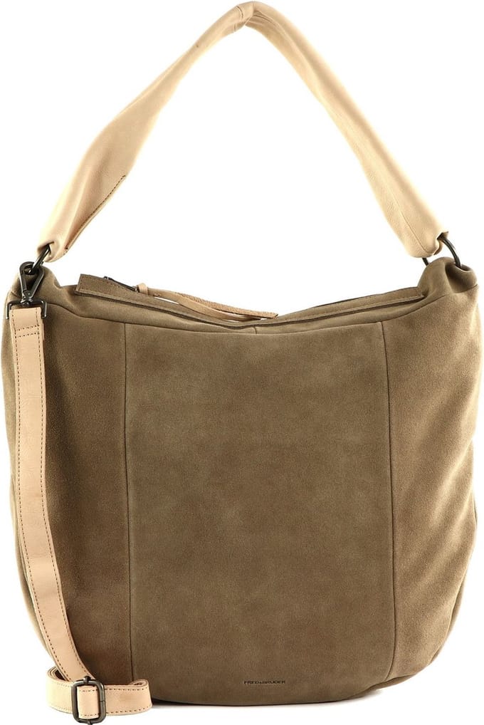 FREDsBRUDER Leren Schoudertas Sohandi Hobo Bag Taupe
