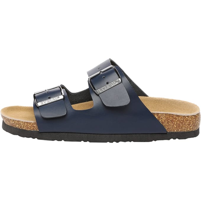 EVER AU Vrouwen Mallard Leren Tweeling Gesp Sandalen - Navy Leer