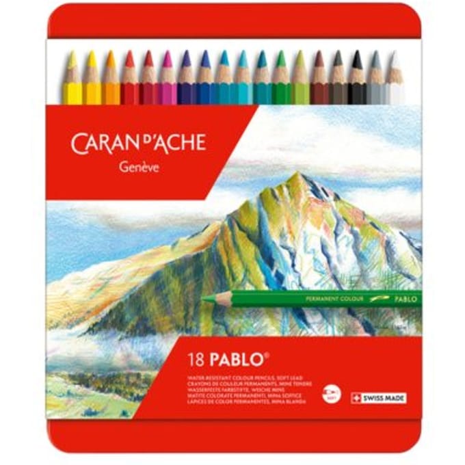 Kleurpotloden Caran d'Ache Pablo assorti blik à 18stuks