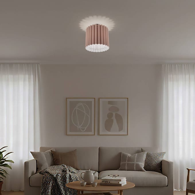 Duolla Plafondlamp Aria, cappuccino, microvezel, E27