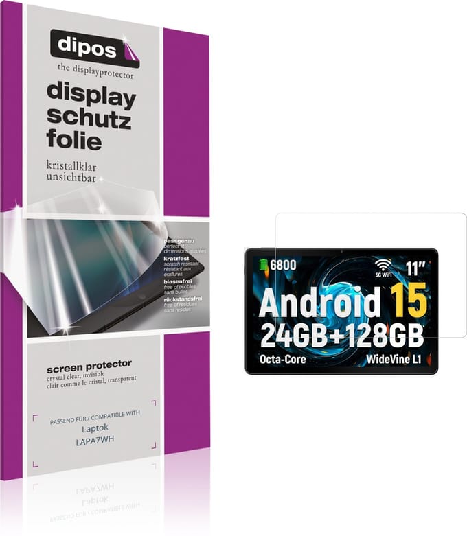 dipos – 2x Beschermfolie geschikt voor Laptok LAPA7WH | Krasbestendige & heldere Screenprotector Ultra-Thin