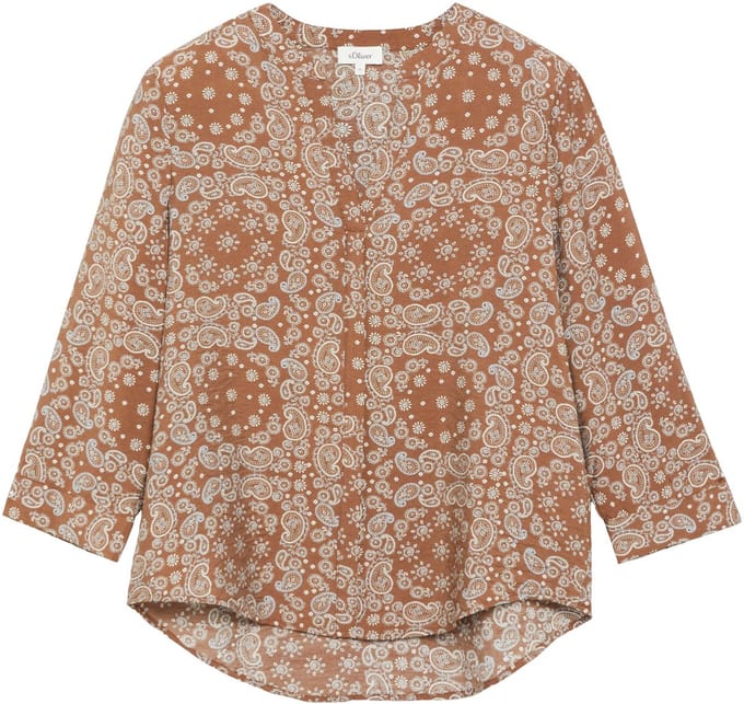 relaxed fit blouse met korte mouwen van viscosemix