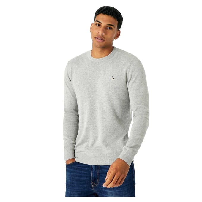 Jack Wills Heren Seabourne Logo Crew Hals Trui (Licht as gemêleerd)