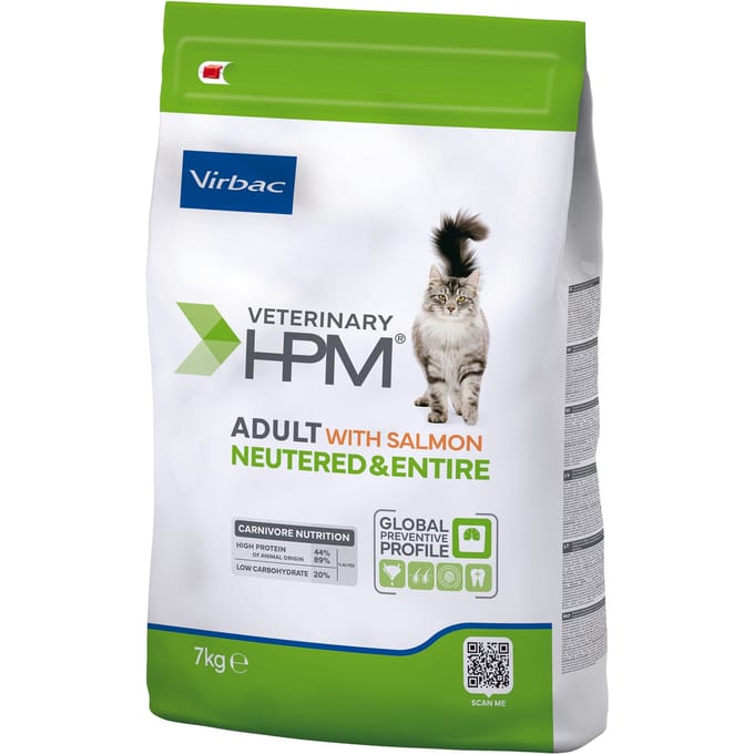 Virbac Veterinary HPM Adult Zalm Gecastreerd & Hele kat - 7 kg