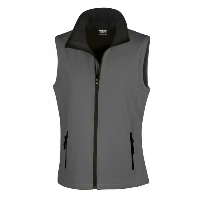 Result Women´s Printable Soft Shell Bodywarmer RT232F - CHARCOAL/BLACK - XXL