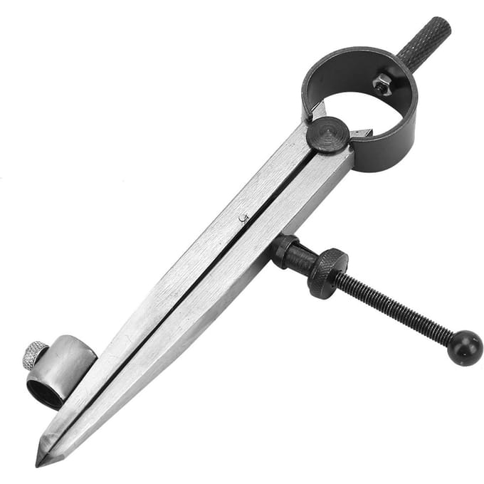 Compas à pointe sèche Traceur de ligne Compas à dessin Outil rotatif d'artisanat Compas de traçage(150mm) white