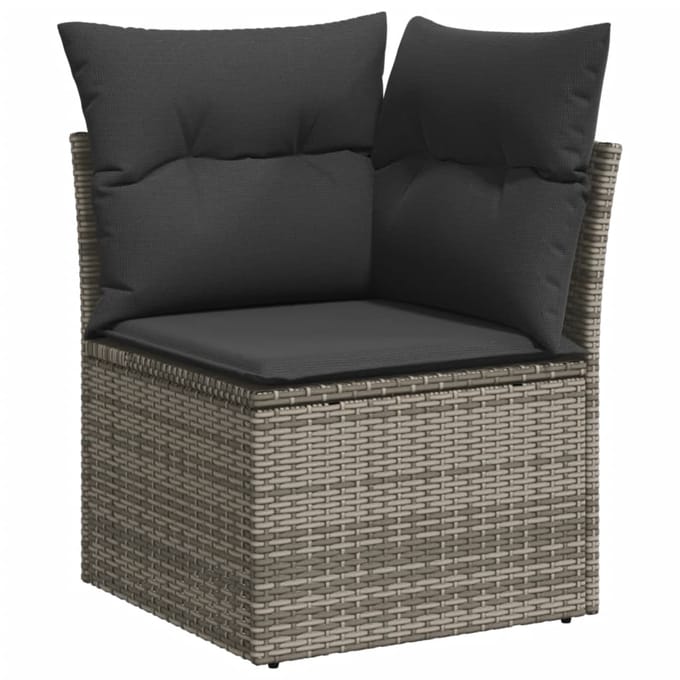 vidaXL - 9-delige - Loungeset - met - kussens - poly - rattan - grijs