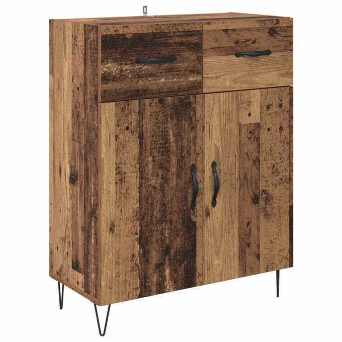 vidaXL - Dressoir - Oud - Hout - 69,5 - x - 34 - x - 90 - cm - Bewerkt - hout