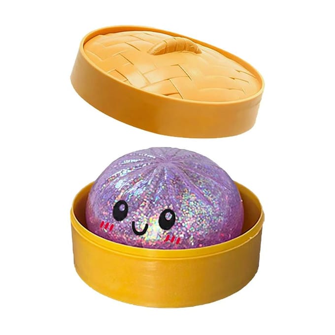 3 soorten Glitter Dumpling Glitter Dumpling Squishy met Doos Dumplings Sensorisch Knijpspeelgoed voor Stressverlichting