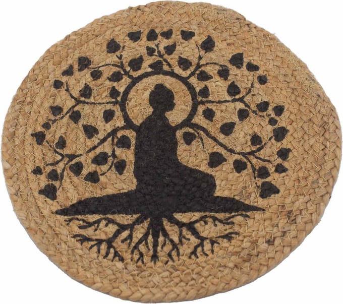4x Natuurlijke Placemat - Jute 30cm - Bodhi Boom Print