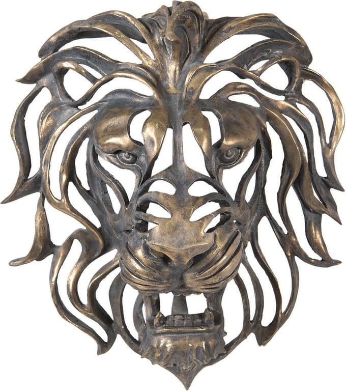 Clayre & Eef Beeld Leeuw 42x23x46 cm Bruin Polyresin