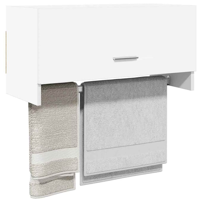 vidaXL - Kledingkast - 70x32,5x35 - cm - bewerkt - hout - wit