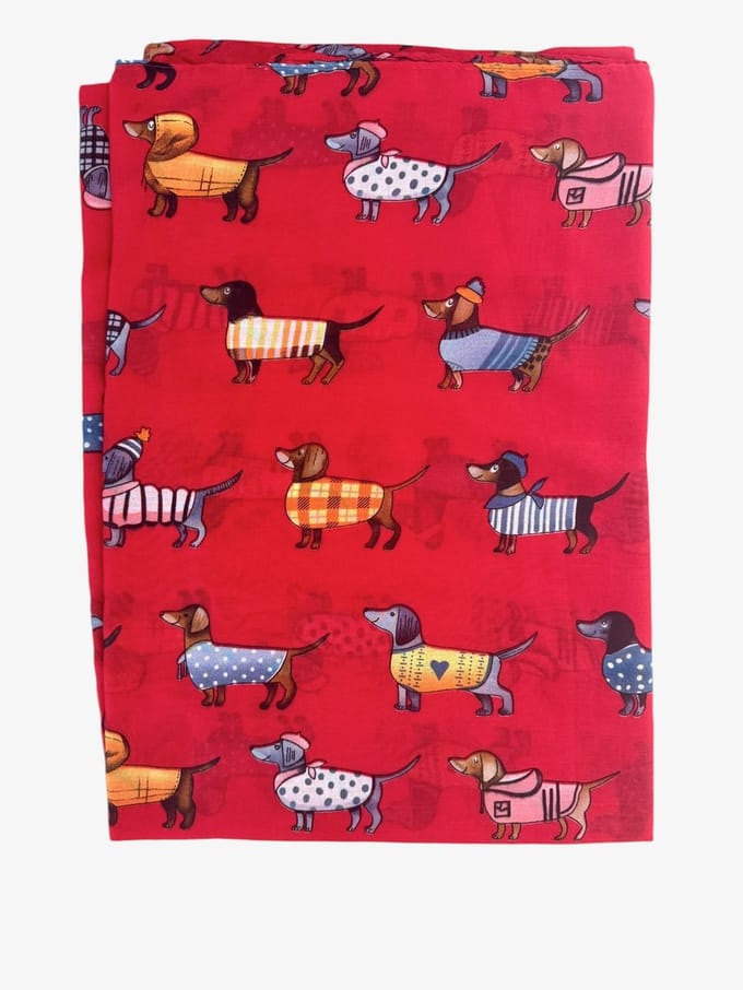 Sjaal Teckel Rood 180 x 85 cm