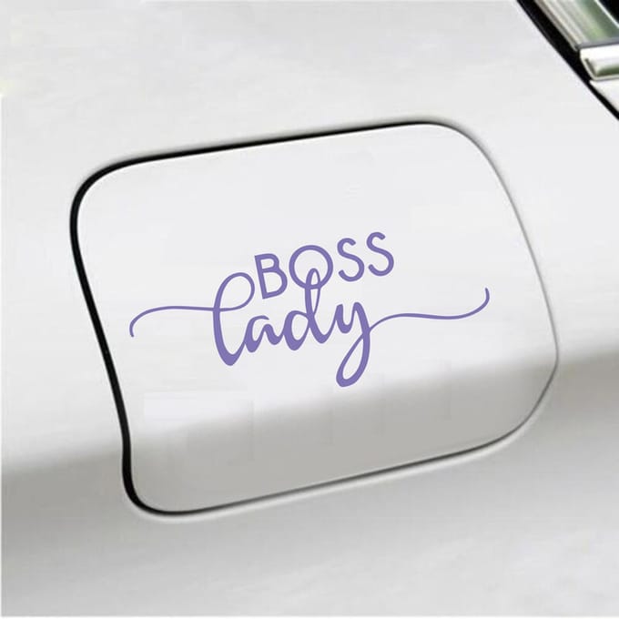 Bumpersticker - Boss Lady - 6 X 14,8 - Paars