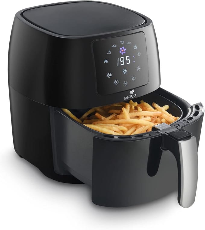 Multifunctionele Hetelucht Friteuse 4,5L met 7 Programma's – Gezond Frituren met Weinig Olie
